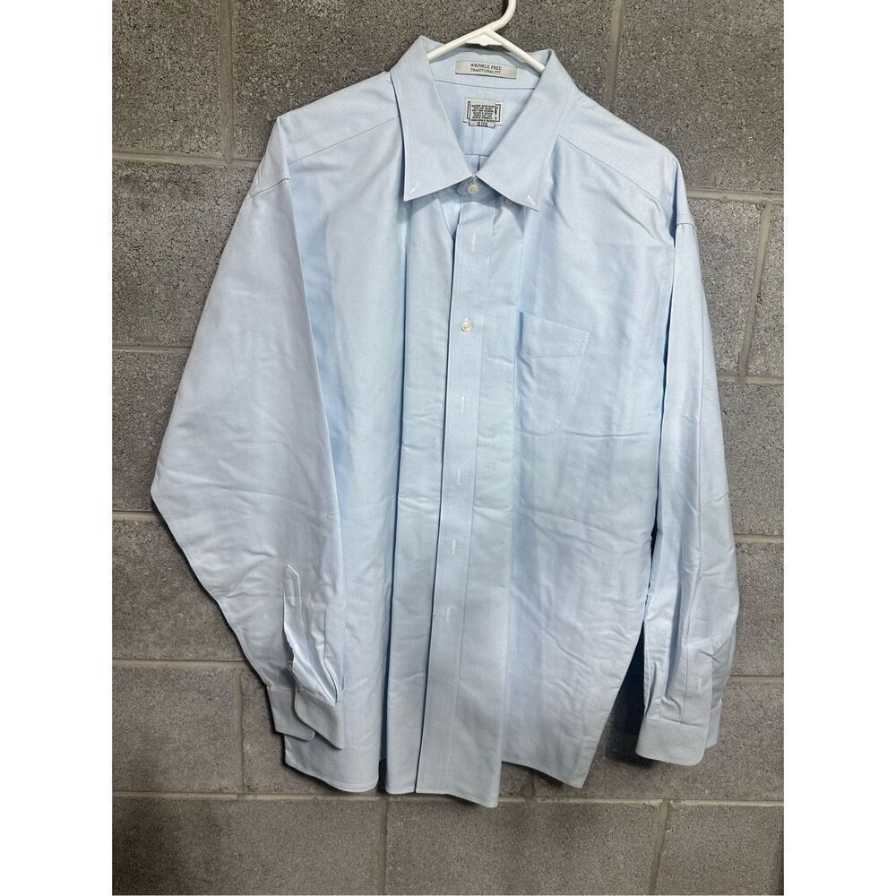 LL Bean Mens Long Sleeve Wrinkle Resistant Shirt 18 - 35